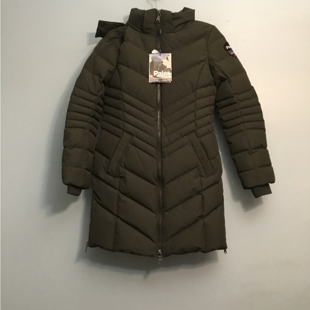 Pajar Olive Green Quilted Long Puffer Coat